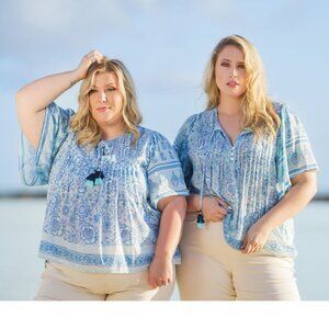 Sal Rosa Boho Tassel Blouse – Size 1X